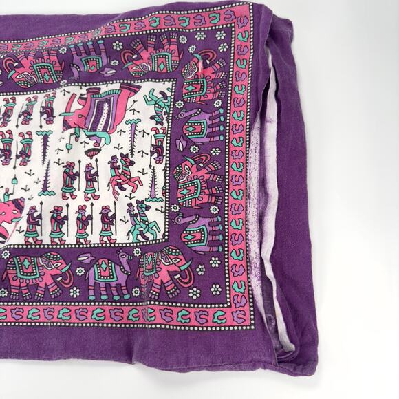 Vintage Aztec Egyptian Hieroglyphs Purple Pillowcase Cover - Picture 5 of 8